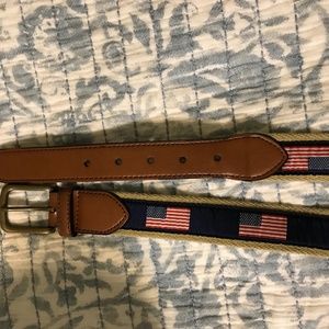NEW CONDITION LEATHER Men's American Flag Belt